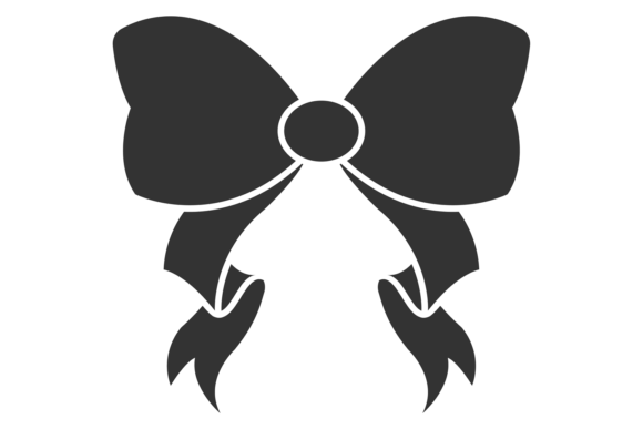 Decorative Bow Black Icon: Present Ribbon for Visual Impact