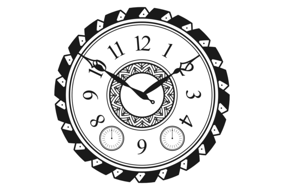 Decorative Clock Black Drawing: A Timeless Creative Asset