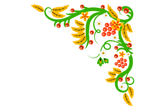 Decorative Corner Botanical Ornament Ele: A Fresh Take on Type