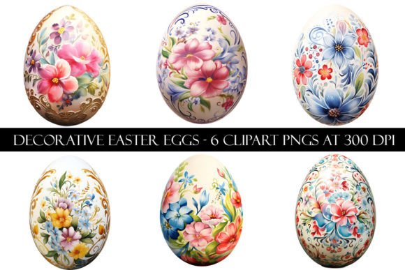 Decorative Easter Egg Clipart: Six Designs for Spring Projects