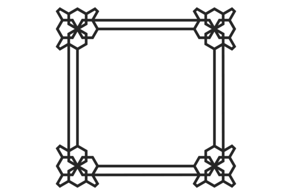 Decorative Retro Frame: Square Geometric Style