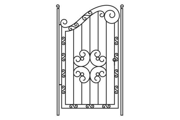 Fence Door in Ornate Decorative Iron: A Font of Grandeur