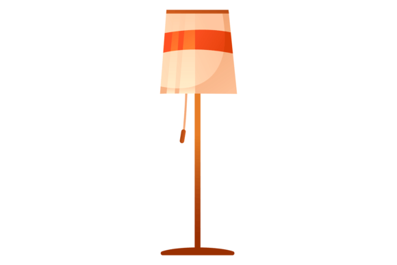 Floor Lamp Cartoon Icon: Room Decorative Light for Creative Projects