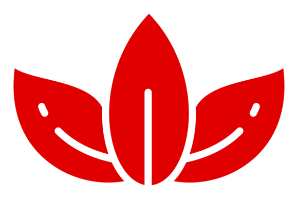 Red Leafs Stencil: A Decorative Stamp for Bold Branding
