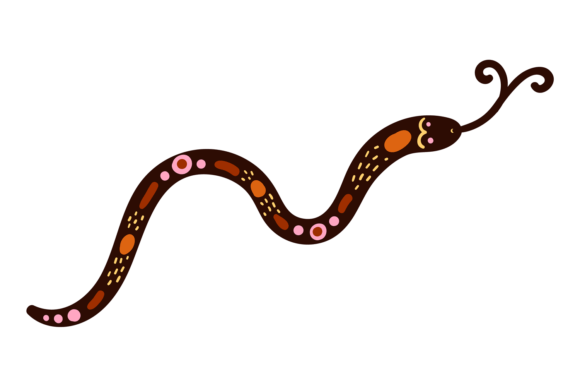 Snake Drawing in Folk Style: Decorative Art for Modern Design
